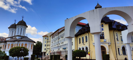 Panoramic view of the main square of the city