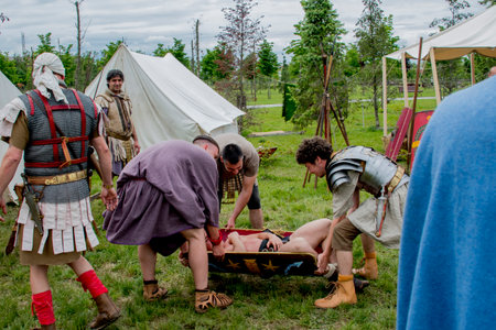 Historical reenactment of the battle of Kamenets-Podilsky.