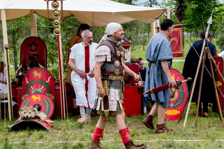 The medieval festival of historical reconstructionの写真素材