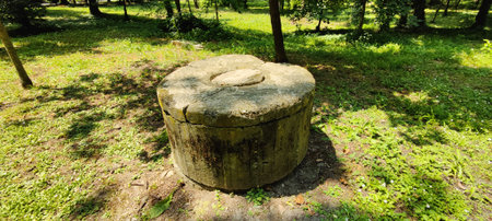 old well in the park, photo as a background, digital image