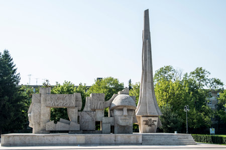 Monument to the soldiers of the Great Patriotic War in Carei Satu Mare Romaniaの写真素材