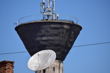 Antenna on top of a coal mine in the countryside of England