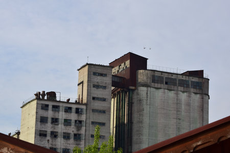 Abandoned factory building in the city of Kiev, Ukraine.の写真素材