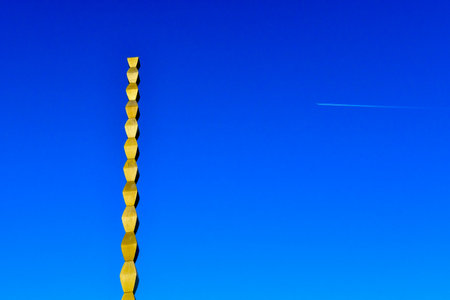 abstract of incense stick in the blue sky for background used