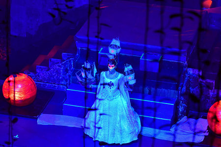 The shadow cast on the stage, in the ChengZhaoCai grand theater,luannan county, hebei province,...