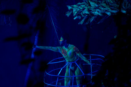 chinese opera performer make a show on stage to compete for awards in 25th Chinese Drama Plum Blossom Award competition at Xinan theater.Sep 27,2010 in Chengdu, China. Chinese Drama Plum Blossom Award is the highest theatrical award iの写真素材