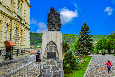 The statue of St. Nicholas in the old town of Prague, Czech Republic.の写真素材