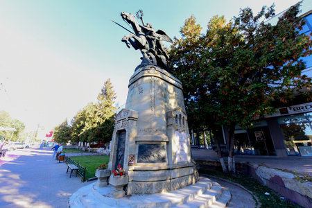 Monument to the first king of Italy in Milan.の写真素材