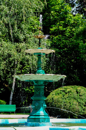 Fountain in the park of the city of Lviv, Ukraineの写真素材