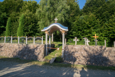 Cemetery in the village of Krasnodar, Russiaの写真素材