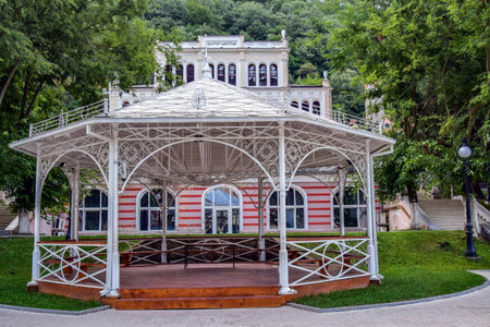 Pavilion in the park of the city of Sochi, Russiaの写真素材