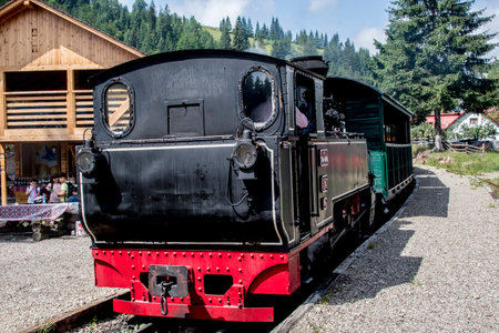 Old steam locomotive on a summer day in the Bavarian Alps