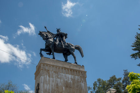 Statue of King Vladimir the Great in the center of Kiev, Ukraineの写真素材
