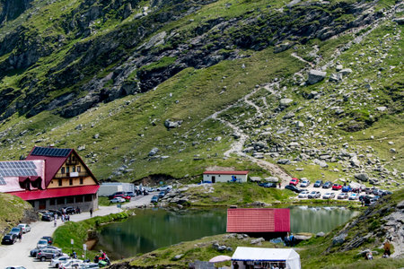 Campsite in the Dolomites in South Tyrol, Italy