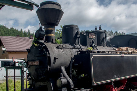 Steam locomotive in the Grand Teton National Park, Wyoming.