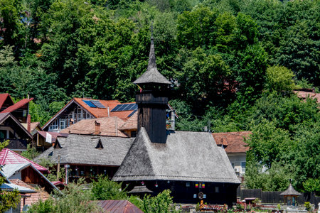 Old wooden church in the old town.