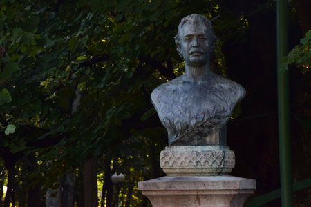 Statue in the park of Kensington Gardens, Londonの写真素材