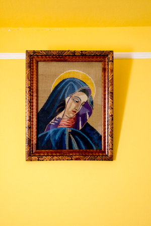 The painting on the wall of the Church of the Annunciation.の写真素材