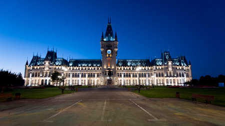 Panoramic view of Hotel de Ville in Paris, Franceの写真素材
