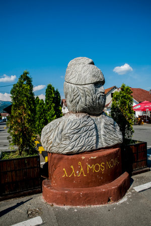 The sculpture in Novaci, Romaniaの写真素材