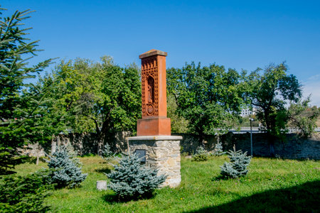 Stone monument in the old village of Chersonesos, Ukraineの写真素材