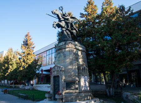 Monument to Alexander the Great in Tbilisi, Georgia.の写真素材