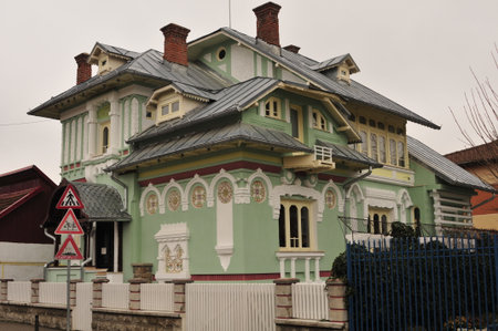Colorful houses in Kolkata, West Bengal, Indiaの写真素材