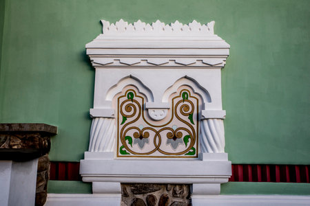 Architectural detail of a building in Penang, Malaysia.の写真素材