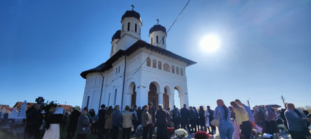 Unidentified people visit Cathedral of the Assumption of the Blessed Virgin Mary.