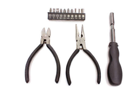 set of tools isolated on white background