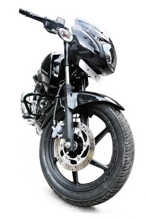 Black sport motorbike on the white background.                              の写真素材