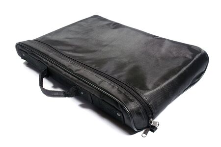 Black business bag. Isolated on white.の写真素材