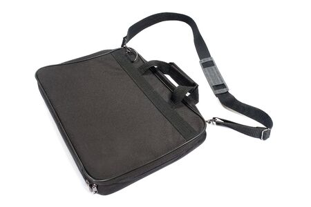 Black business bag. Isolated on white.の写真素材