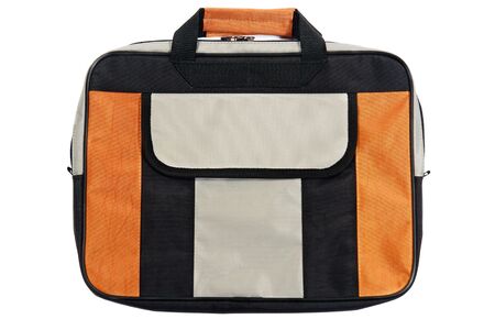 Multicolored business suitcase. Isolated on white.の写真素材