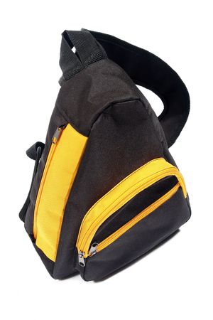 Multicolored backpack. Isolated on white.の写真素材