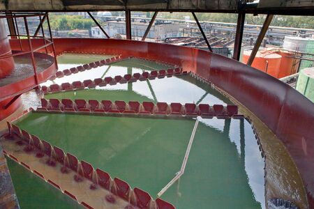 Treatment plant. Precipitation tank on the foreground.の写真素材