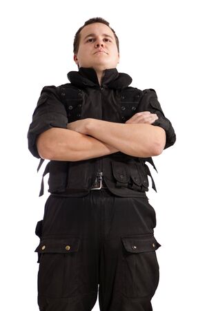 Soldier in NATO uniform. Isolated on white.の写真素材