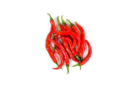 red hot chili pepper isolated on a white backgroundの写真素材