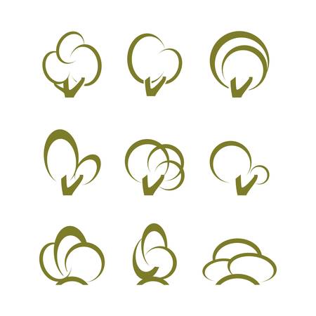 trees and shrubs green abstract includedのイラスト素材