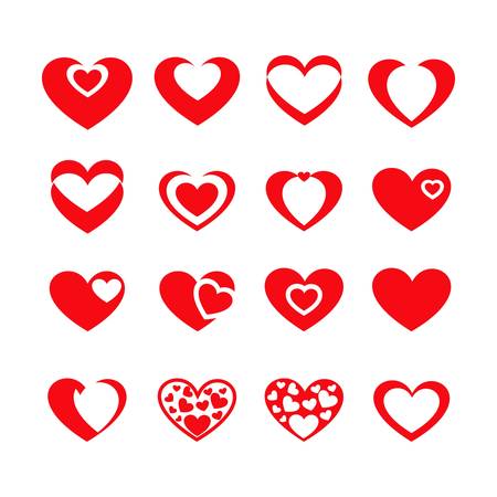 Valentine red heart on a white backgroundのイラスト素材