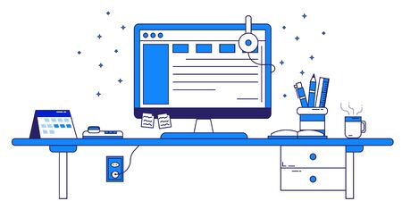 Desk office for workのイラスト素材