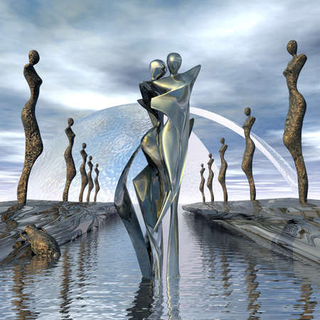 Dance of the senses in natureの写真素材