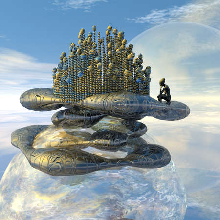 My island above the cloudsの写真素材