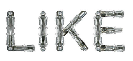 Like, word concept technically, written with technical mechanical lettersの写真素材