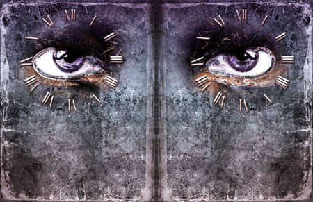 Eyes looking out of a blank sheet of paper