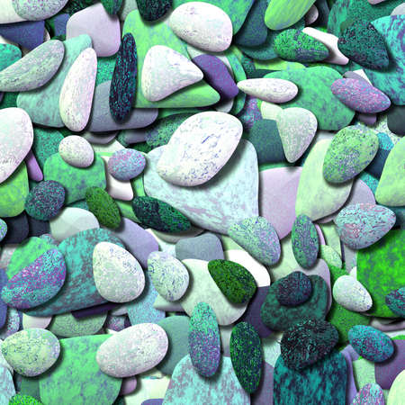 Different colored stones in green and blueの写真素材