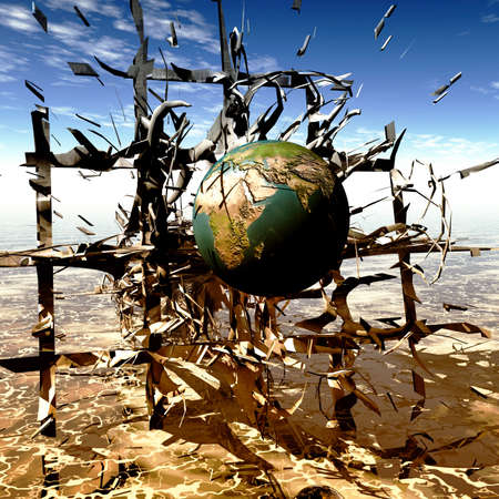 The earth on the way to destruction
