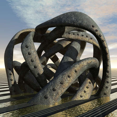 A monument of bronze as a final resting placeの写真素材