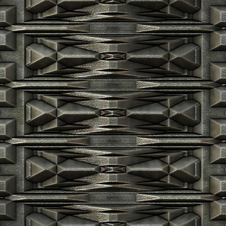 Dark background with grid metal parts, seamless tilingの写真素材