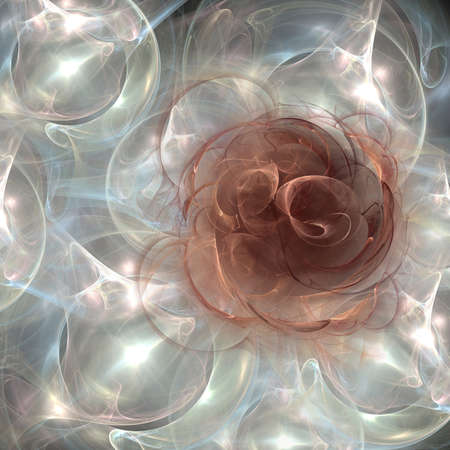 A plasma cloud forms a pink roseの写真素材